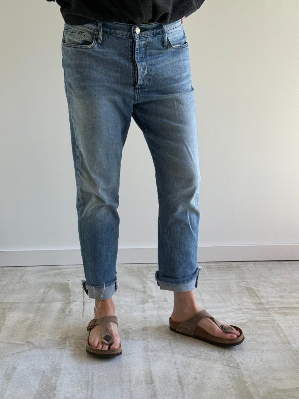 Black Orchid Jeans Women's 27 Brooklyn Boyfriend Straight Button Fly
